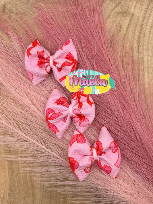 Pink with Red Bows | Freshie Bows