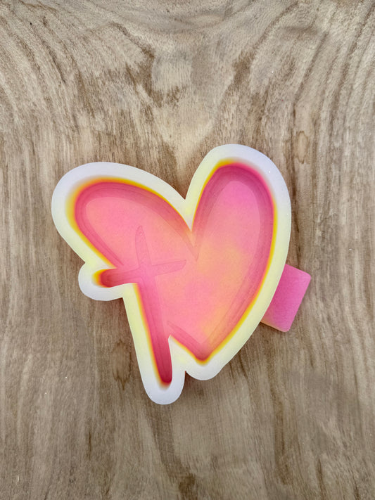 Heart with Cross (Overstock) Freshie Mold | silicone freshie mold