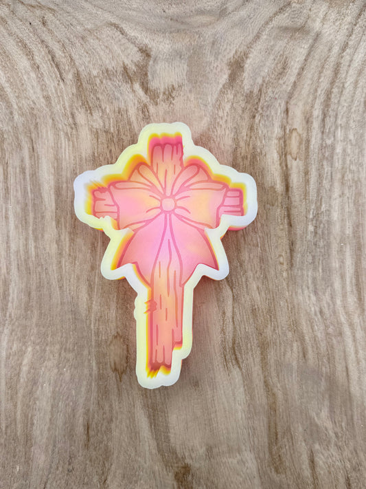 Draped Bow Cross (Overstock) Freshie Mold | silicone freshie mold