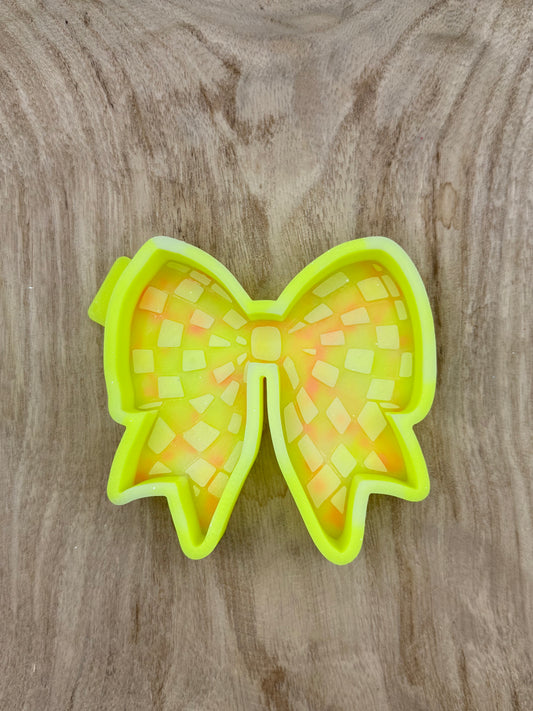 Checkered Bow (Overstock) Freshie Mold | silicone freshie mold