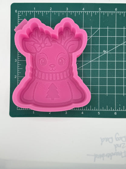 Reindeer in Sweater Freshie Mold | silicone freshie mold | C172