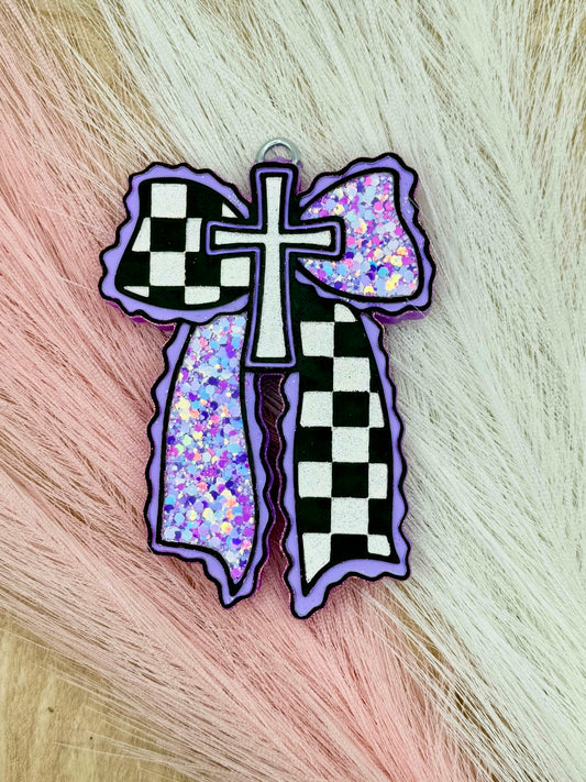 Checkered Bow with Cross | Freshie