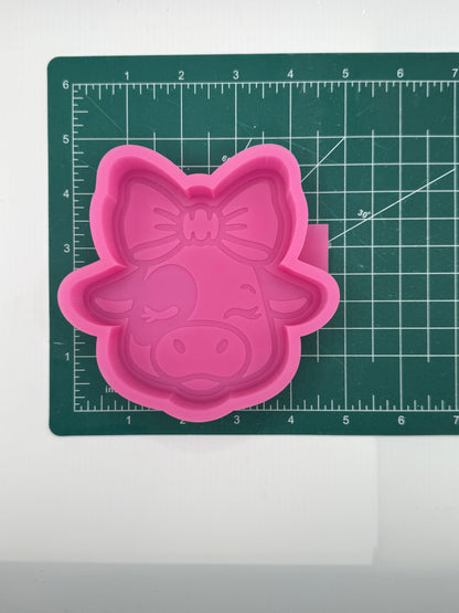 Cute Cow with Bow Freshie Mold | silicone freshie mold | 388