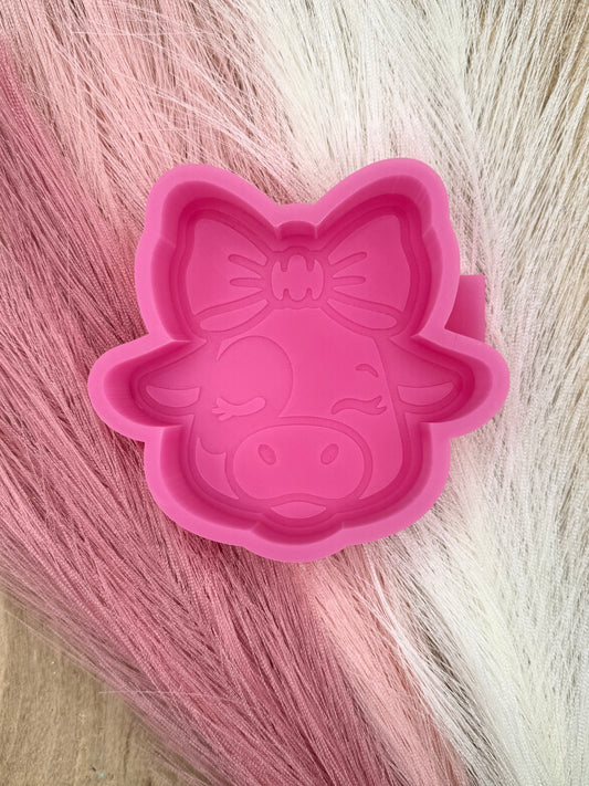 Cute Cow with Bow Freshie Mold | silicone freshie mold | 388