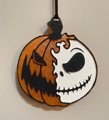 Pumpkin-Skeleton Face Freshie Mold | silicone freshie mold