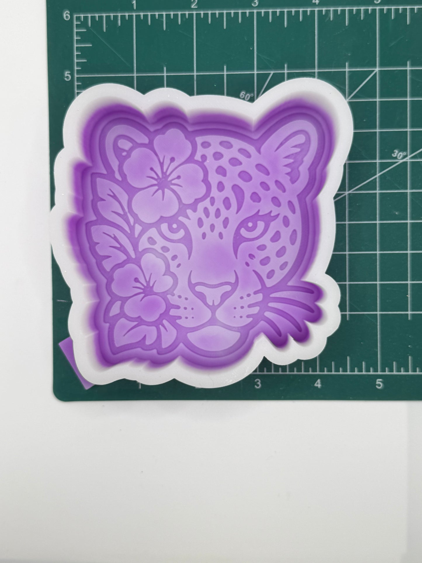Leopard with Flowers New Freshie Mold | Silicone Freshie Mold | 394