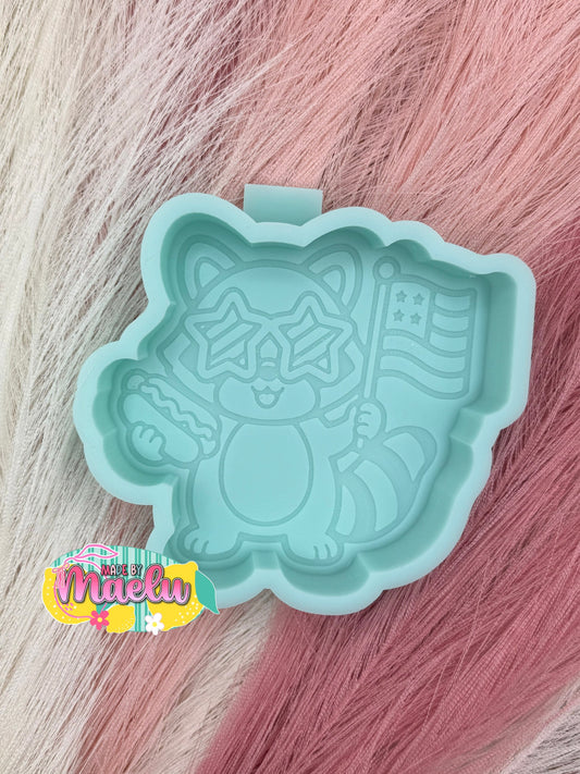 Patriotic Raccoon Freshie Mold | Silicone Freshie Mold | 398