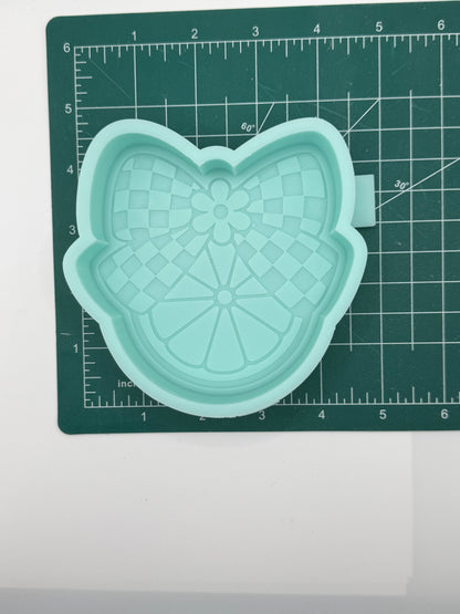 Lemon with Checkered Bow Freshie Mold | silicone freshie mold | 397