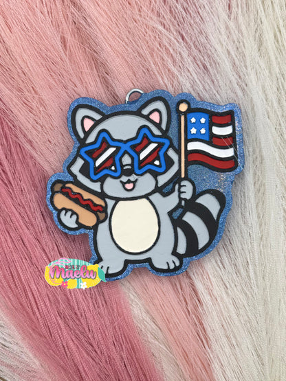 Patriotic Raccoon Freshie Mold | Silicone Freshie Mold | 398
