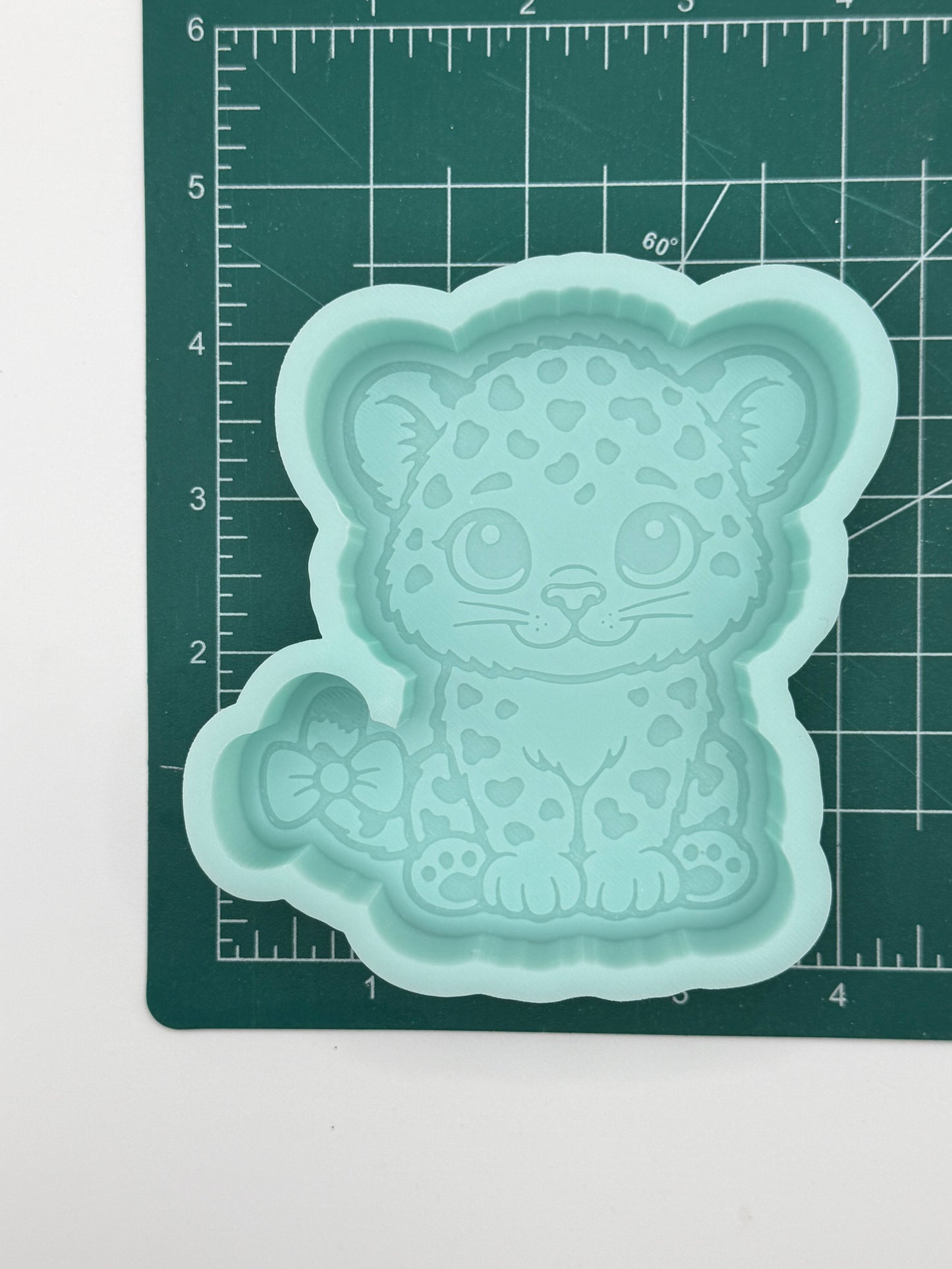 Leopard Cub with Bow Freshie Mold | Silicone Freshie Mold | 426