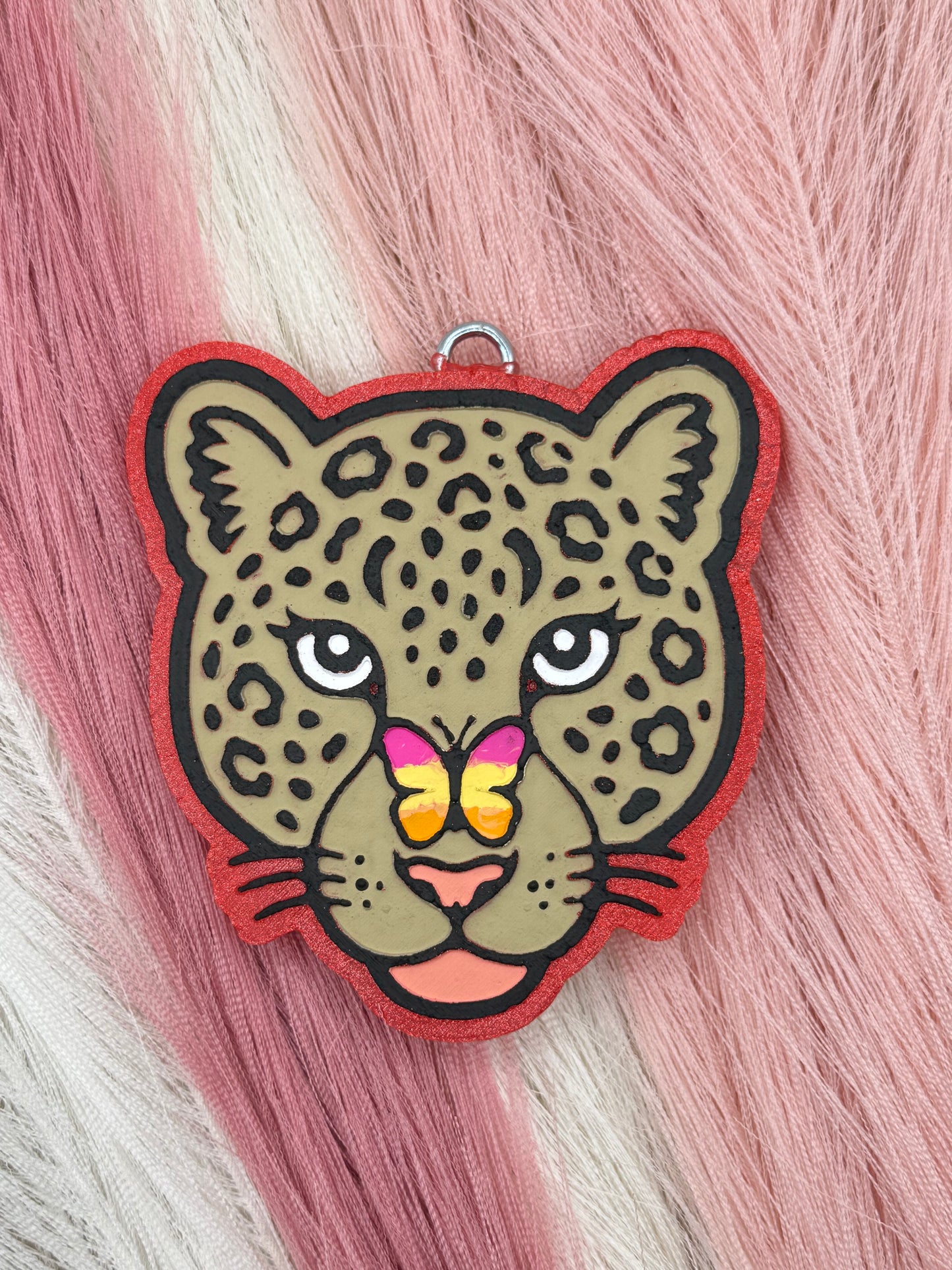 Leopard with Butterfly Nose Freshie Mold | Silicone Freshie Mold | 432