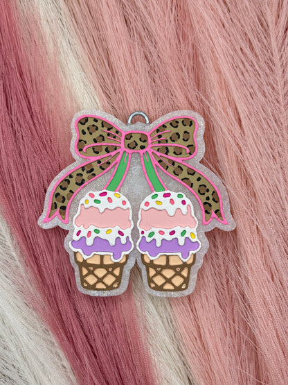Ice Cream Cone Cherries Freshie Mold | Silicone Freshie Mold | 425