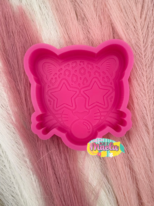 Leopard with Star Glasses & Gum Freshie Mold | Silicone Freshie Mold | 431