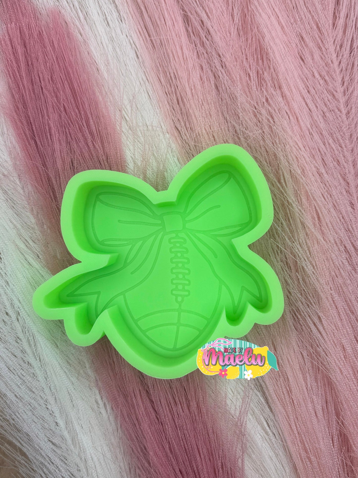 Coquette Bow Football  Freshie Mold | silicone freshie mold | 420