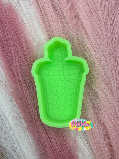 Floral Iced Coffee Freshie Mold | silicone freshie mold | 421