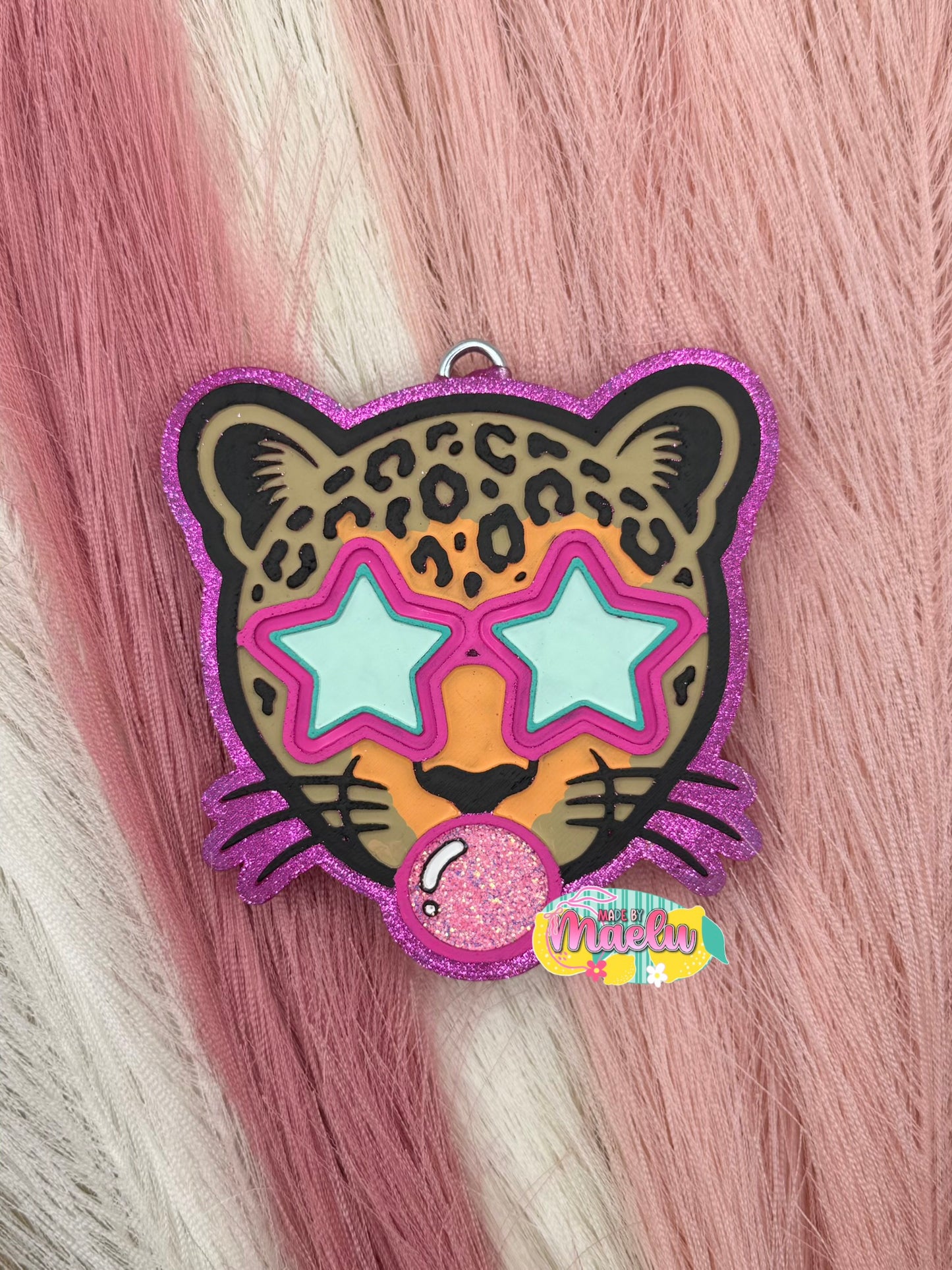 Leopard with Star Glasses & Gum Freshie Mold | Silicone Freshie Mold | 431