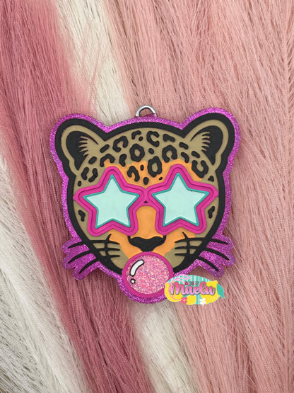 Leopard with Star Glasses & Gum Freshie Mold | Silicone Freshie Mold | 431