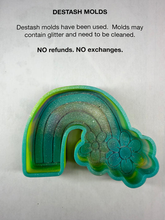 DESTASH Mold - Rainbow with 2 Flowers
