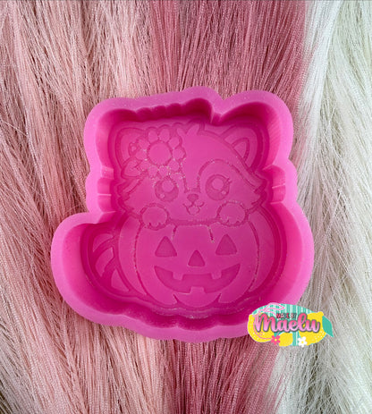 Raccoon Pumpkin freshie mold | silicone freshie mold | F156