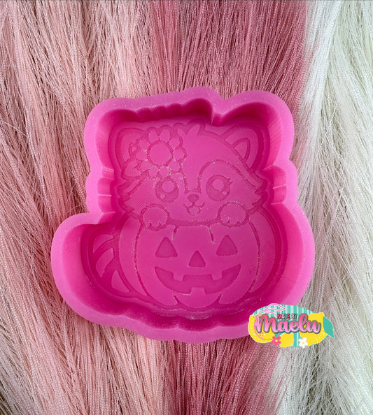 Raccoon Pumpkin freshie mold | silicone freshie mold | F156