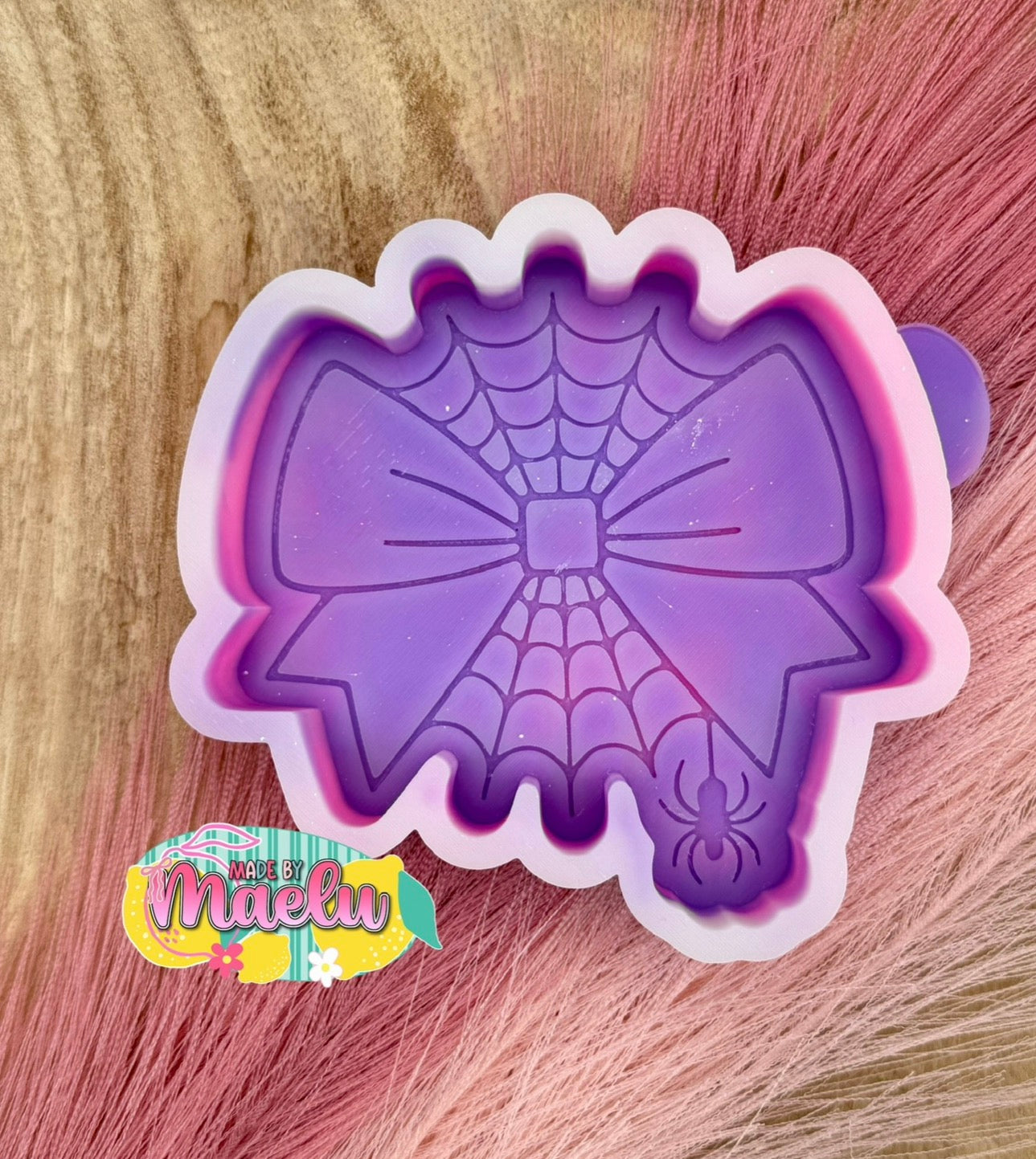 Web with Bow freshie mold | silicone freshie mold | F128