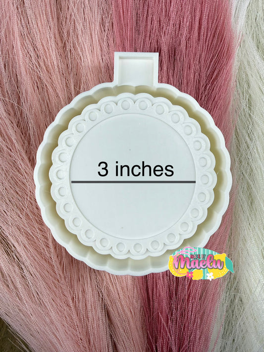 Beaded Circle Frame (3 inch cardstock) Freshie Mold | Silicone Freshie Mold | 434