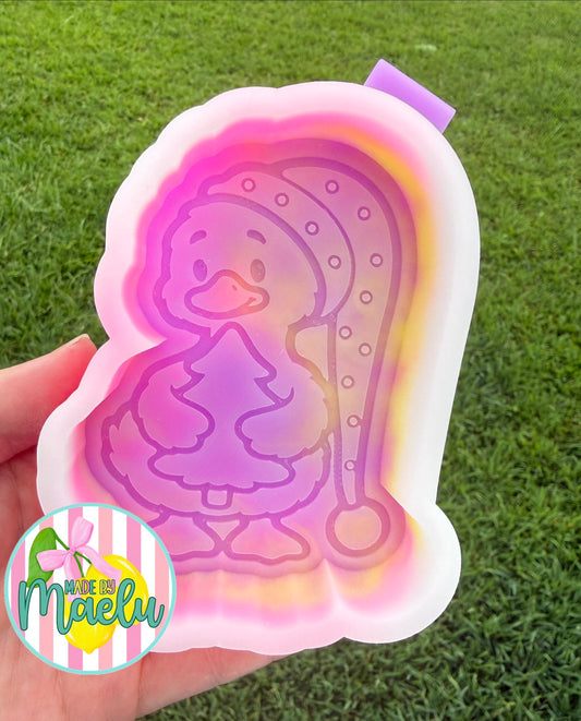 Goose with Christmas Tree Freshie Mold | silicone freshie mold | C181
