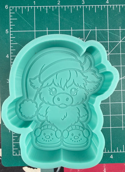 Highland Snowman Slippers Freshie Mold | silicone freshie mold | C176
