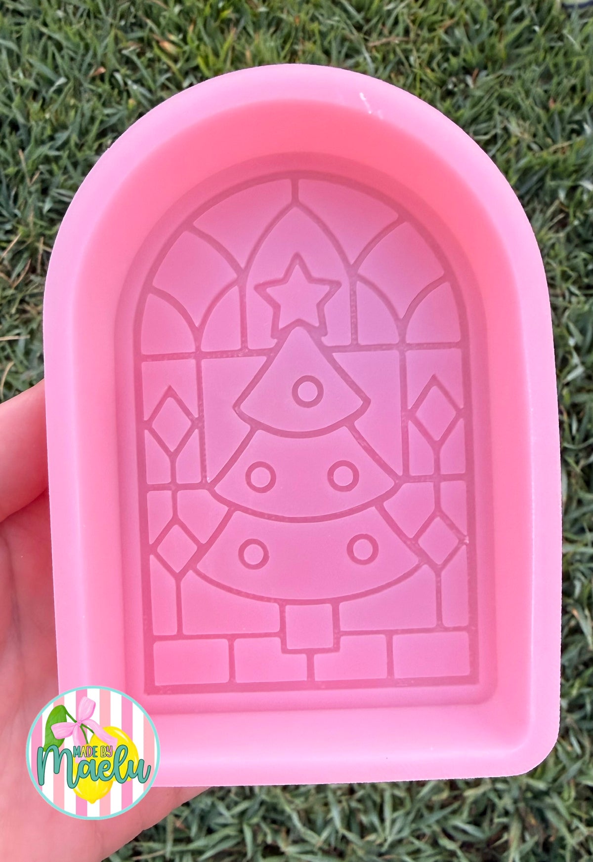 Stained Glass Christmas Tree CWD Freshie Mold | silicone freshie mold | C197