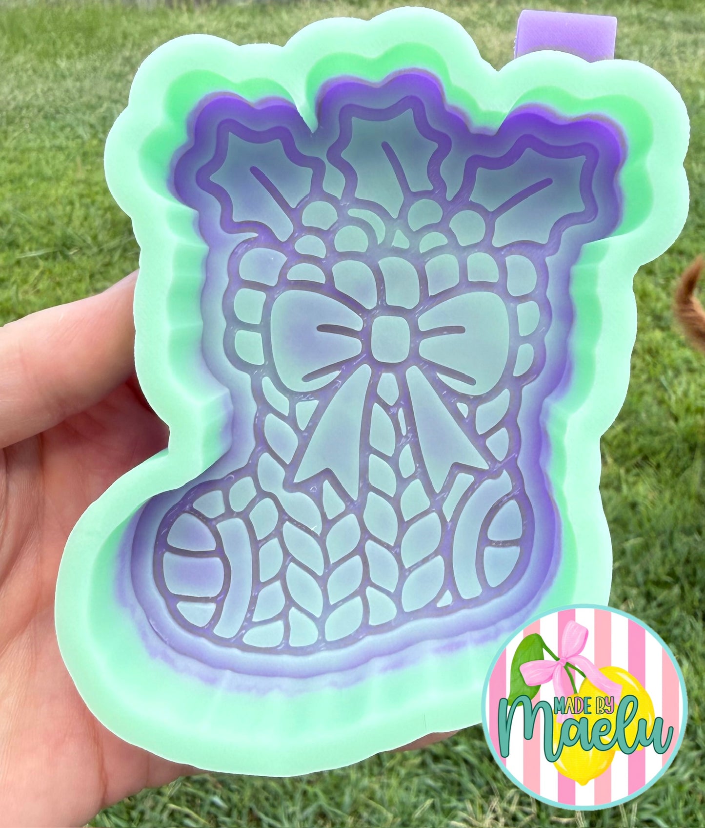 Woven Stocking Freshie Mold | silicone freshie mold | C165