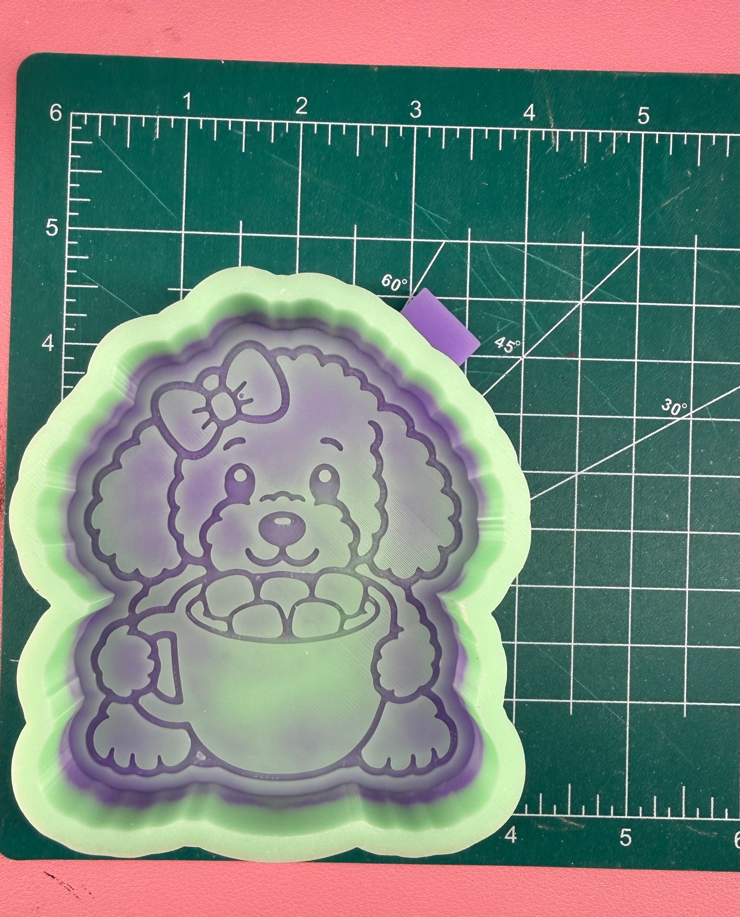 Goldendoodle with Hot Cocoa Freshie Mold | silicone freshie mold | C116