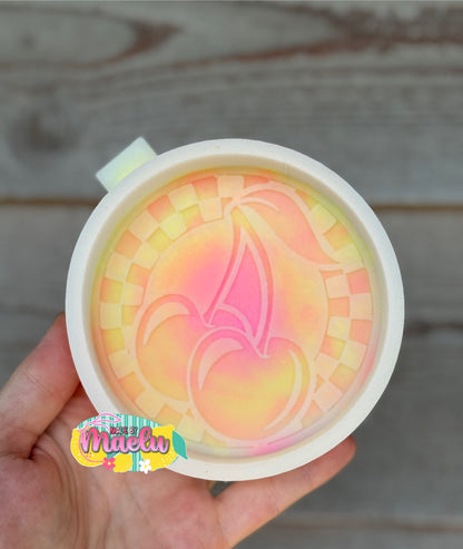 Cherry Checkered Round Freshie Mold | silicone freshie mold