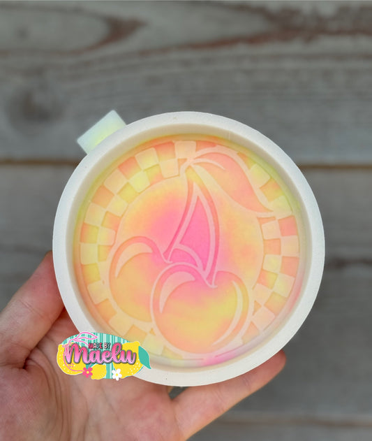 Cherry Checkered Round Freshie Mold | silicone freshie mold