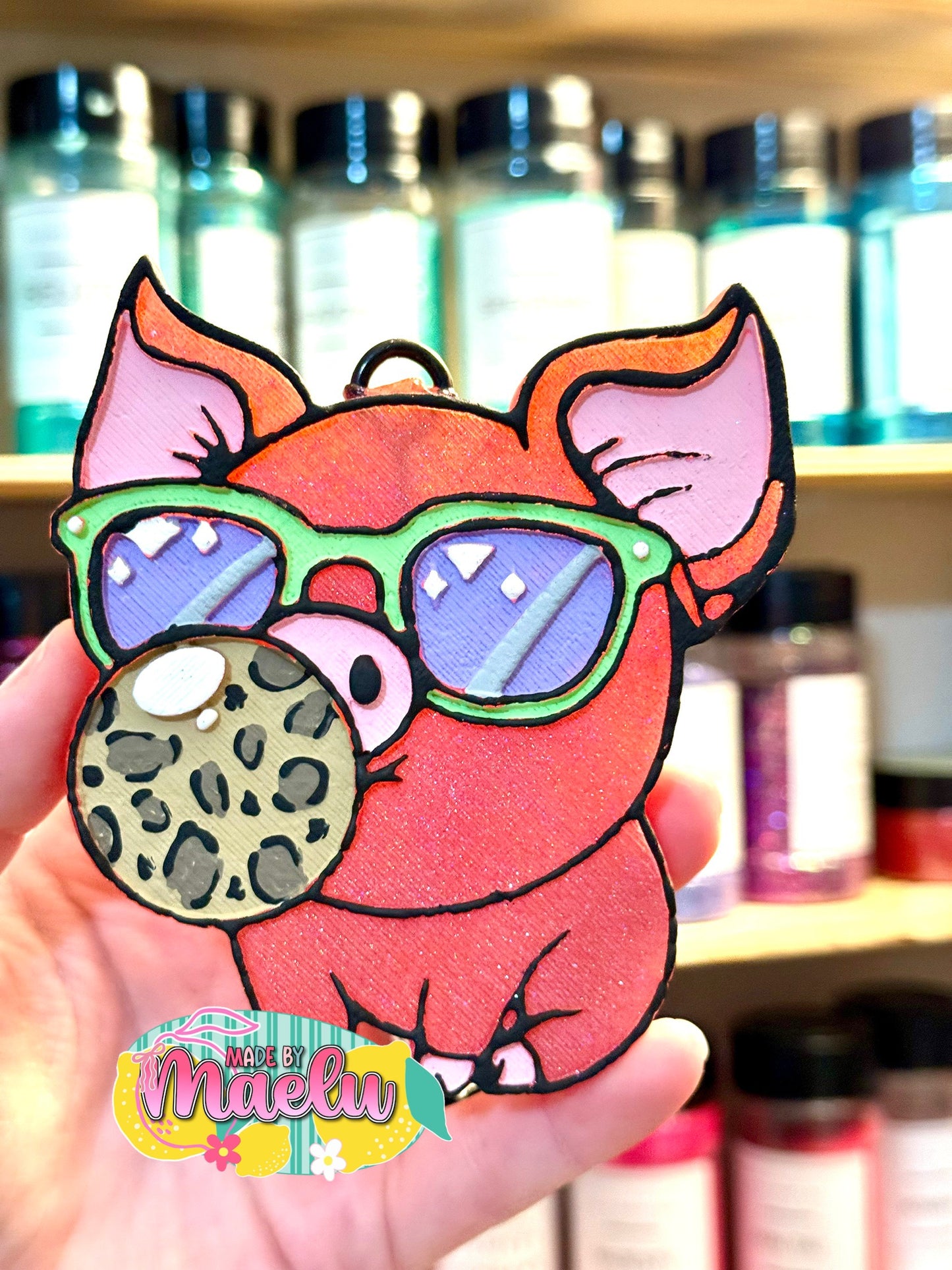 Pig with Bubble Gum Freshie Mold | Silicone Freshie Mold