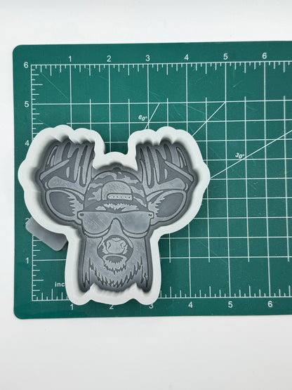 Deer in Camo Cap Freshie Mold | Silicone Freshie Mold
