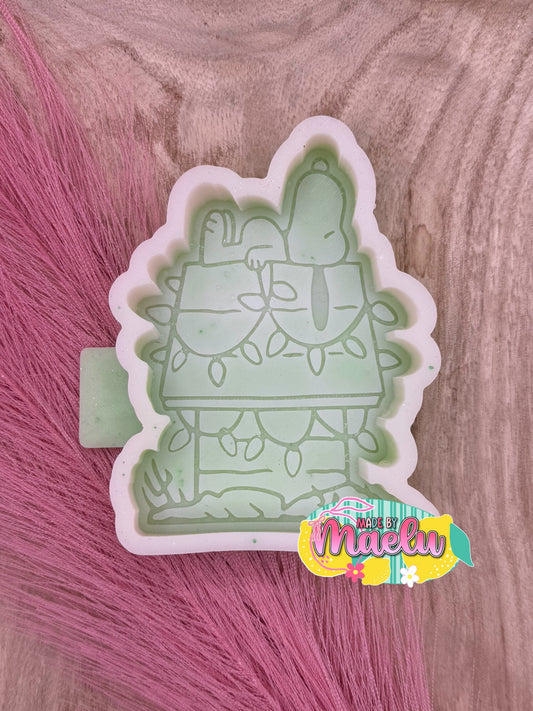 Christmas Dog on House Freshie Mold | silicone freshie mold