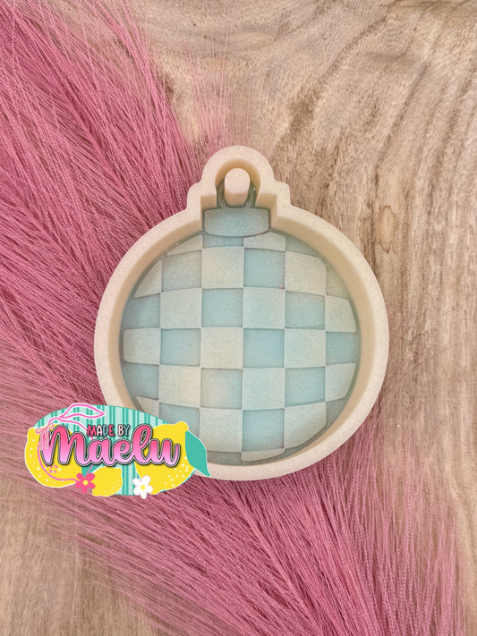 Checkered Ornament freshie mold | silicone freshie mold
