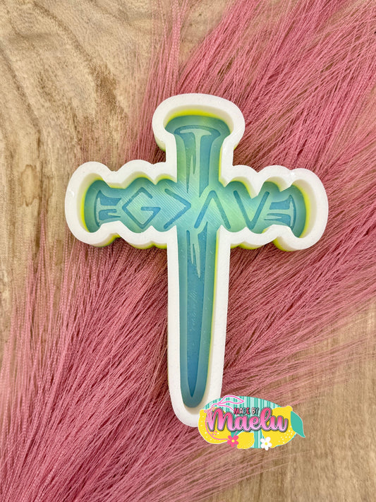 God's Greater Nail Cross Freshie Mold | Silicone Freshie Mold