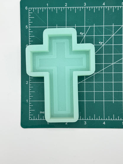 Outlined Cross Freshie Mold | Silicone Freshie Mold