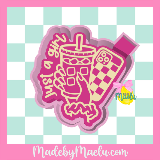 Just a Girl Coffee Phone Freshie Mold | Silicone freshie mold | 436