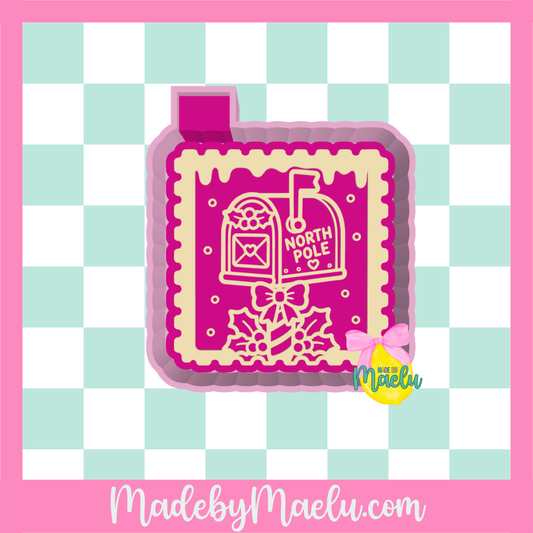 North Pole Mailbox Stamp Freshie Mold | silicone freshie mold | C184