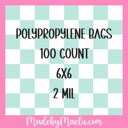Polypropylene 6”x 6” zipper bags - 2 mil thickness - 100 count