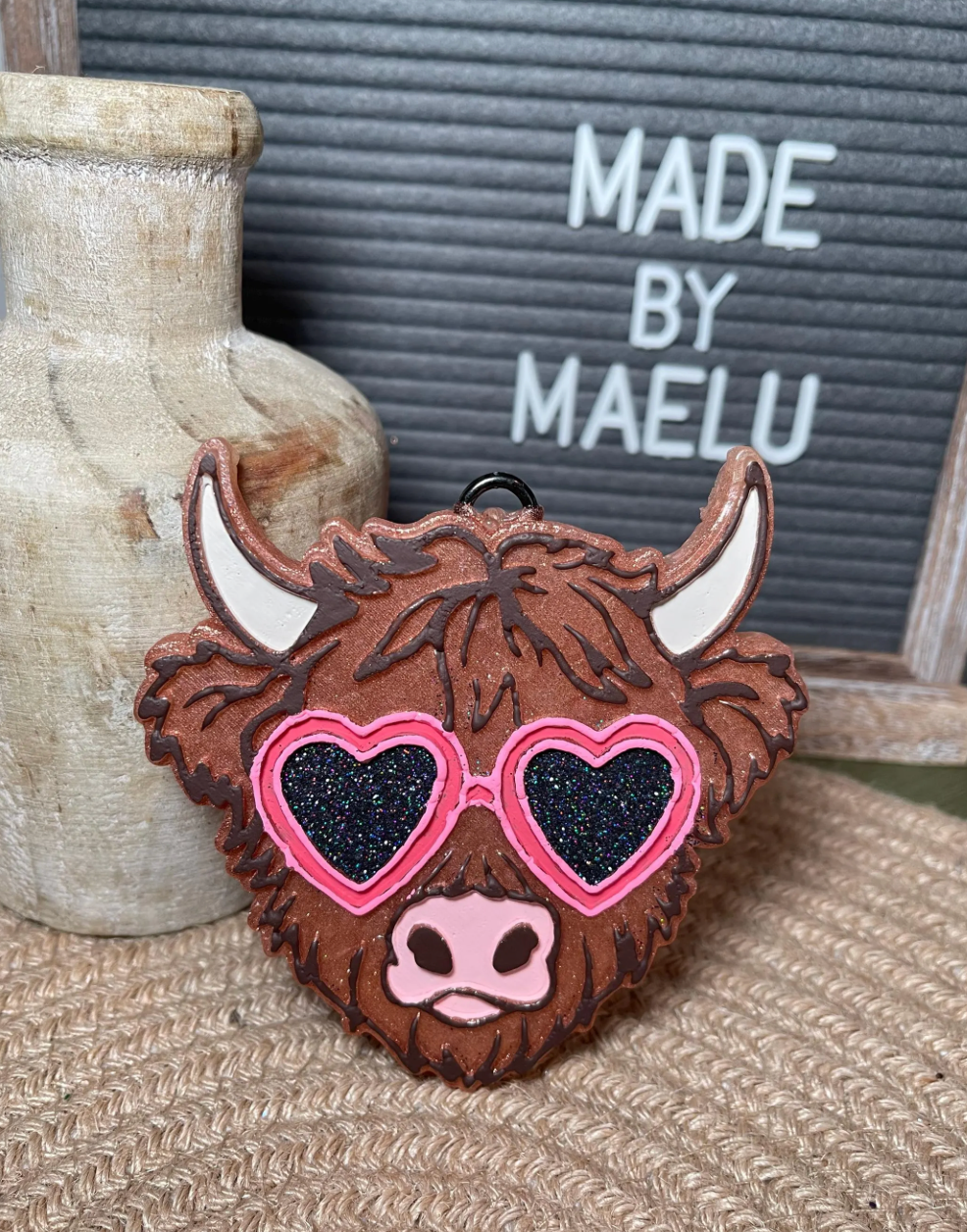 Highland with Heart Glasses Freshie Mold | Silicone Freshie Mold | 296