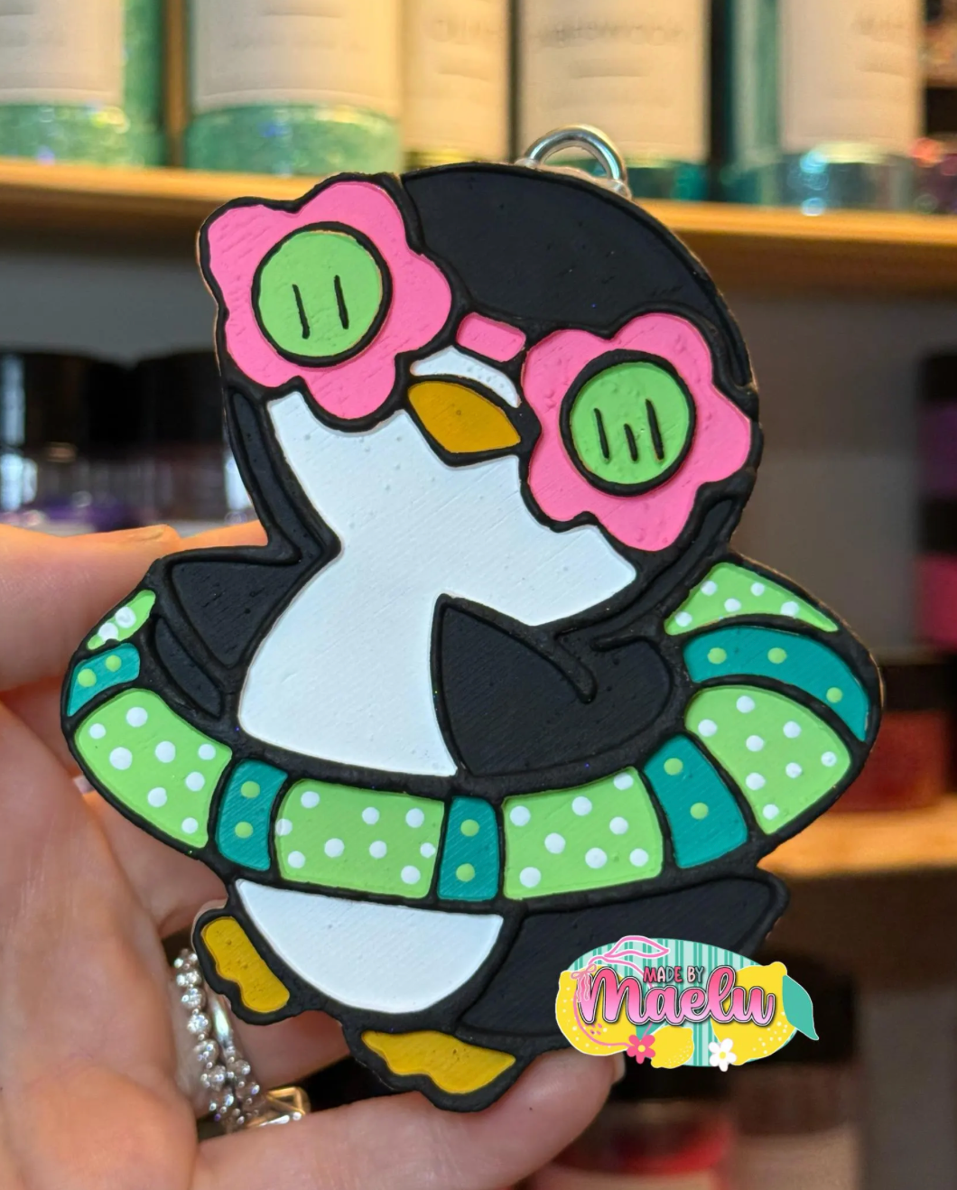 Penguin in Float Freshie Mold | silicone freshie mold | 290