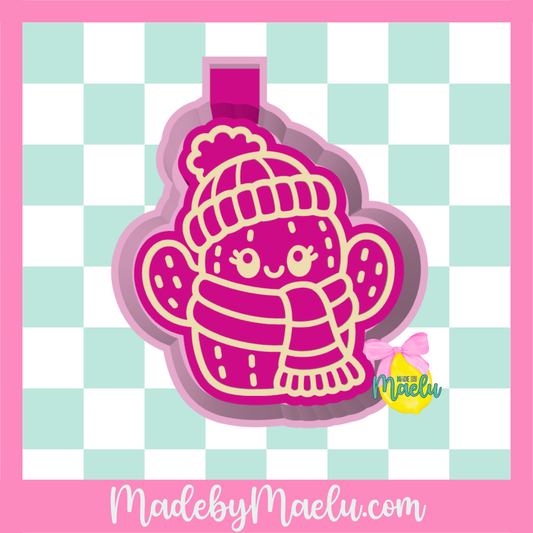 Winter Cozy Cactus Freshie Mold | silicone freshie mold | C188